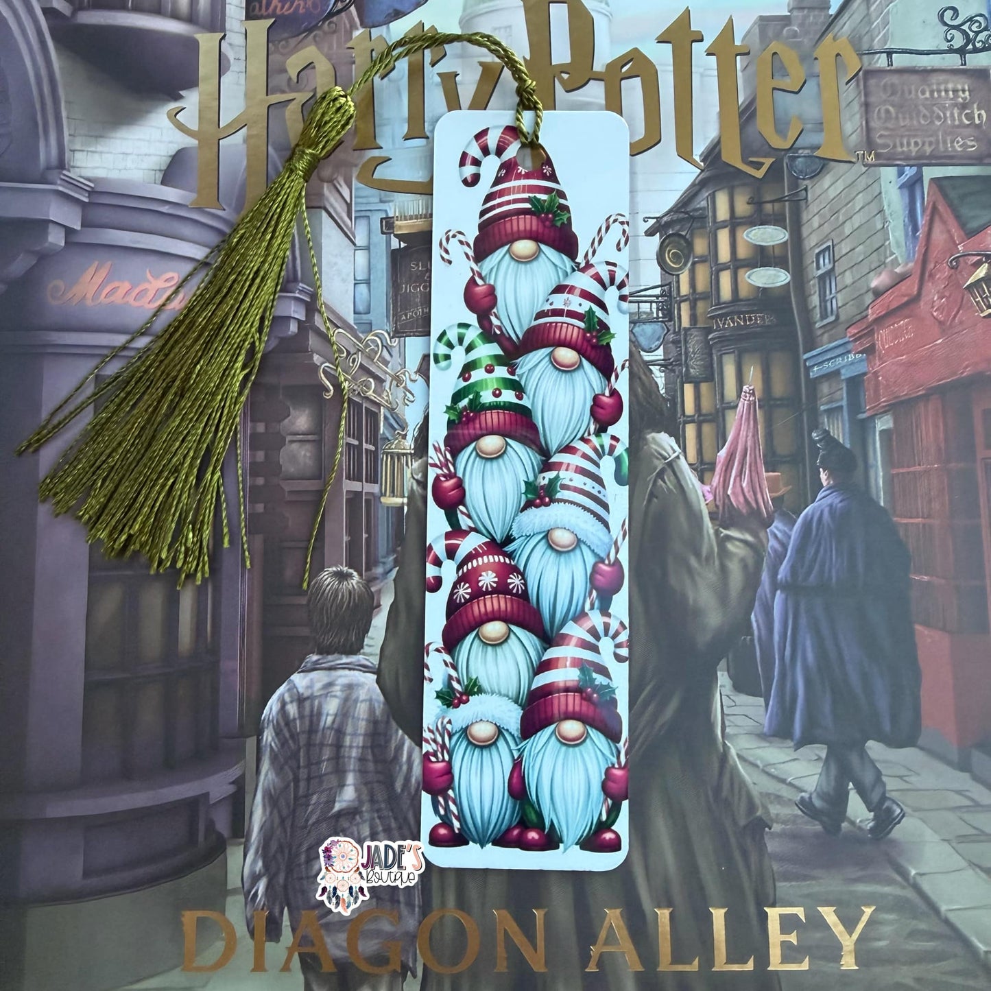 Candy Cane Gnome Bookmark