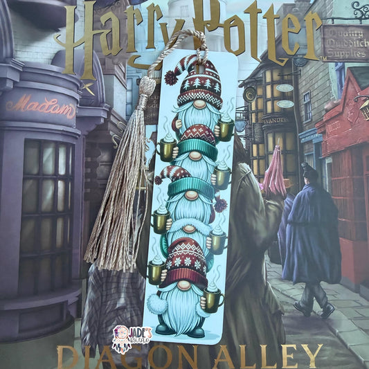 Teal/Burgundy Cocoa Gnome Bookmark