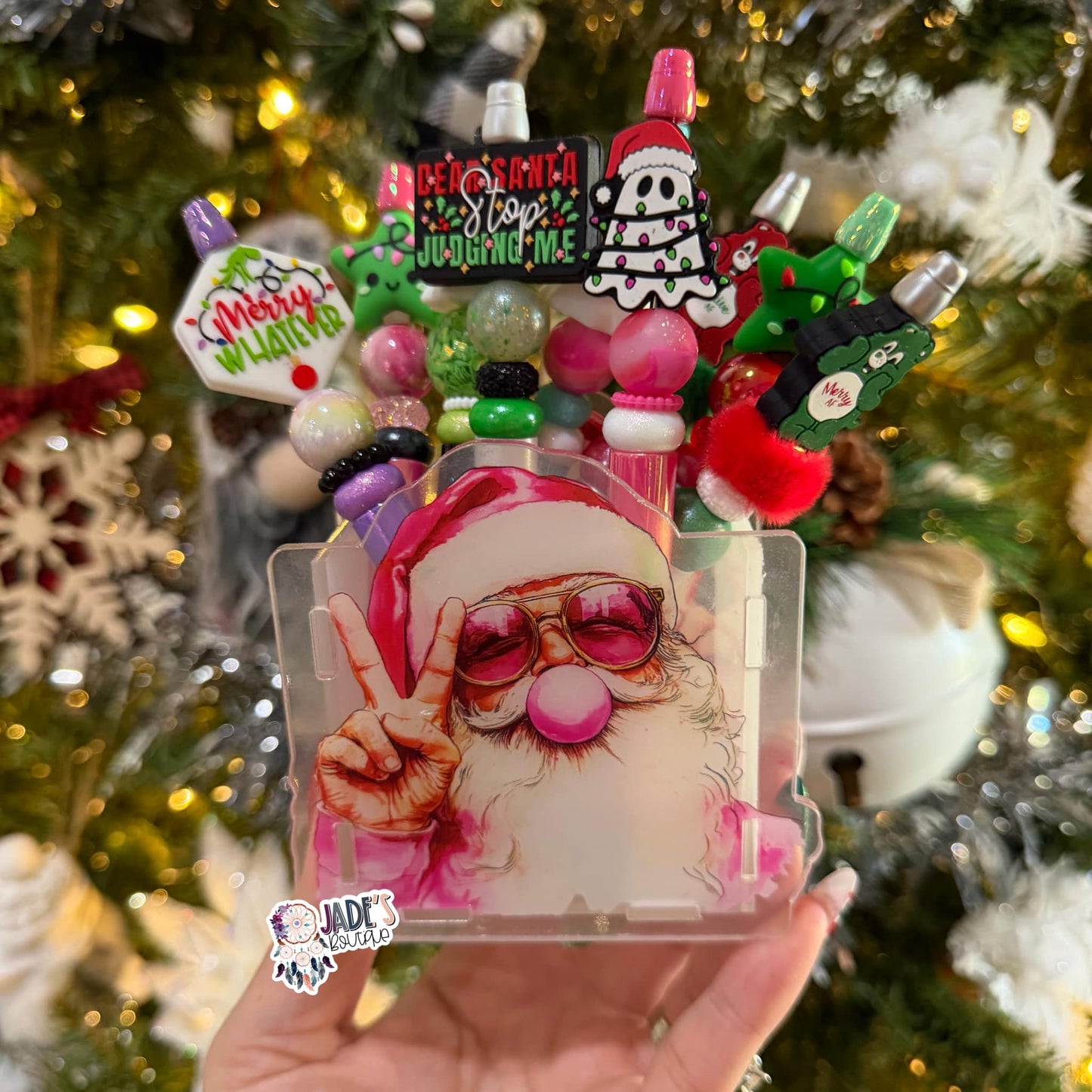 Hipster Santa Acrylic Pen Box