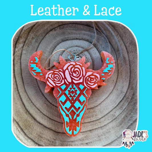 Floral Aztec Skull - Leather & Lace