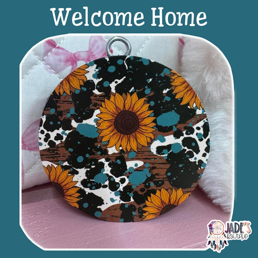 Sunflower Cow Print - Welcome Home