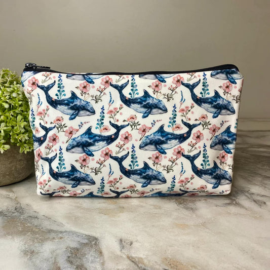 Floral Whale Pouch