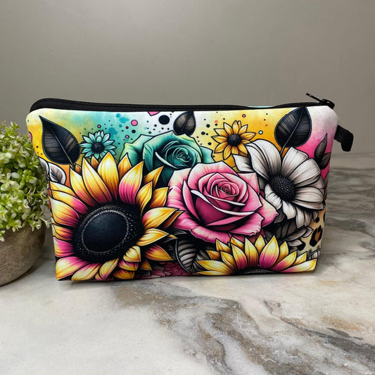 Bold Sunflower Roses Pouch