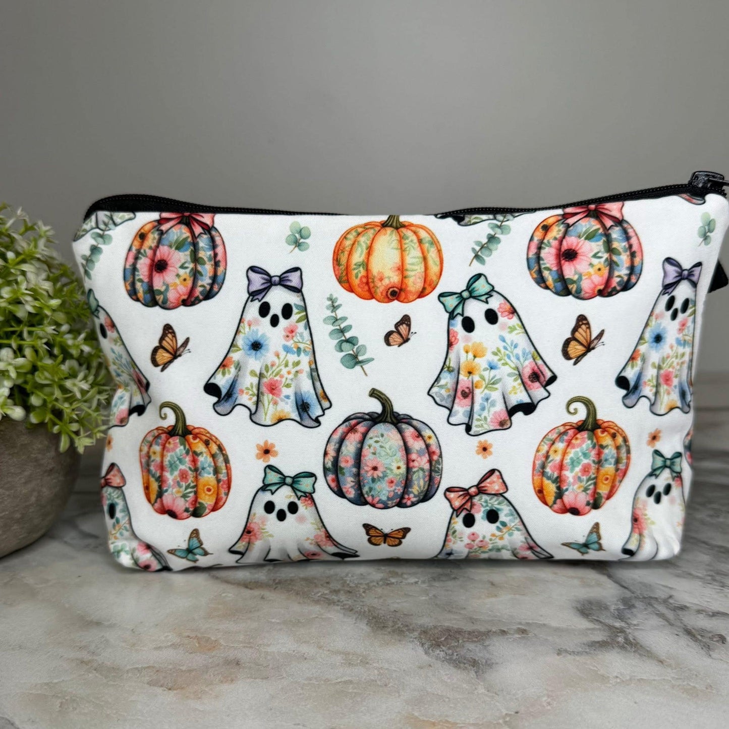 Floral Pumpkin/Ghosts Pouch