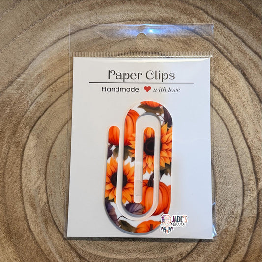 Sunflower Pumpkin Jumbo Paper Clip
