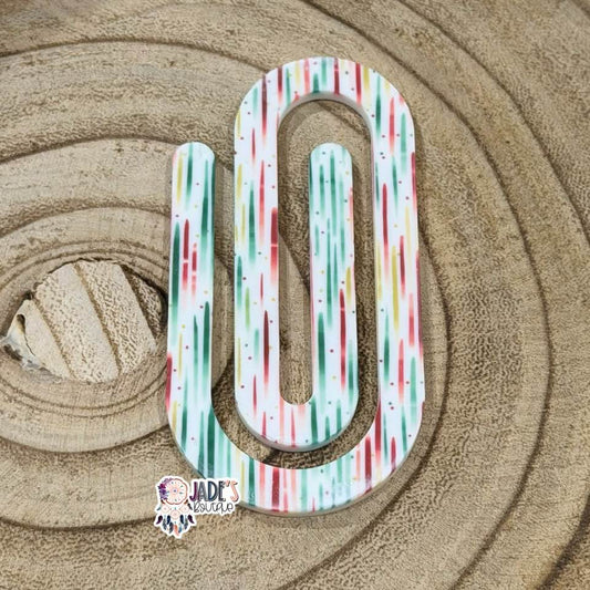Green/Gold/ Red Lines Jumbo Paper Clip