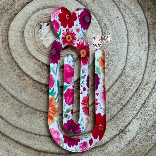Floral Heart Jumbo Paper Clip