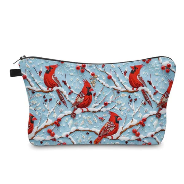 Snow Cardinal Pouch