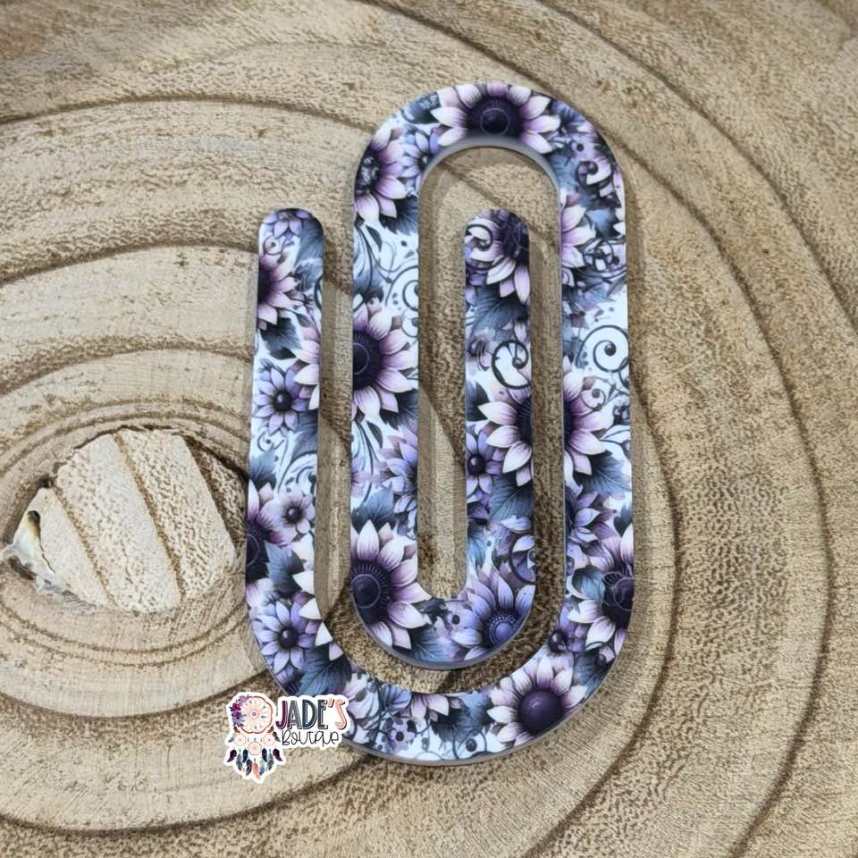 Purple Sunflower Jumbo Paper Clip