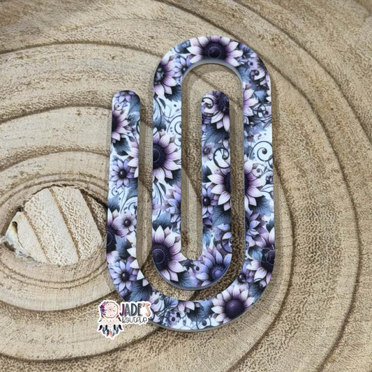 Purple Sunflower Jumbo Paper Clip