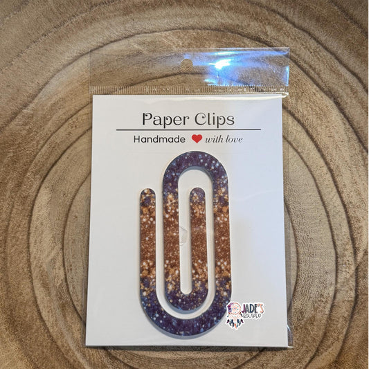 Blue & Gold Glitter Jumbo Paper Clip