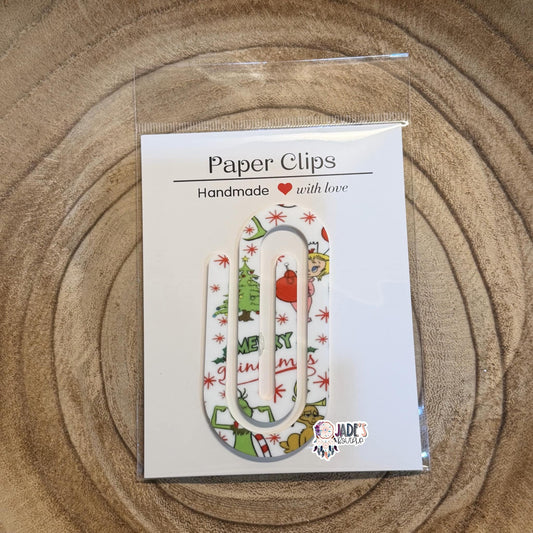 Merry Grinchmas Jumbo Paper Clip