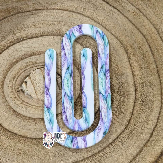 Rope Weaved Purple/Aqua Jumbo Paper Clip