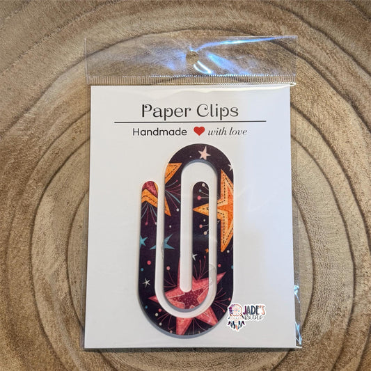 Bold Star Jumbo Paper Clip - Purple