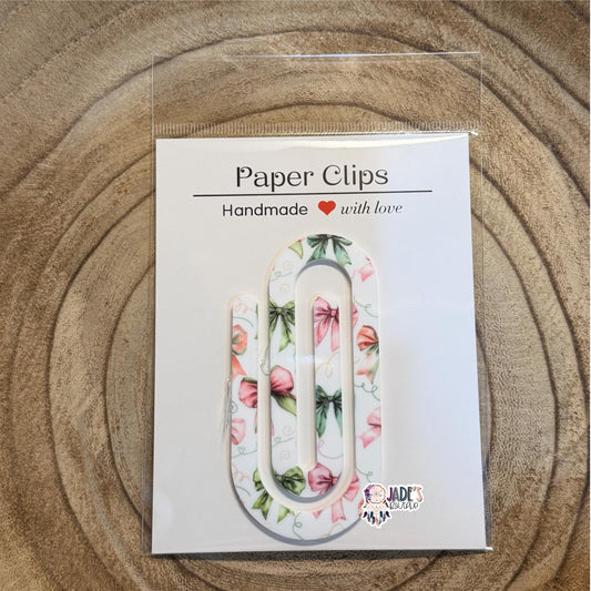 Green/Pink Bow Jumbo Paper Clip