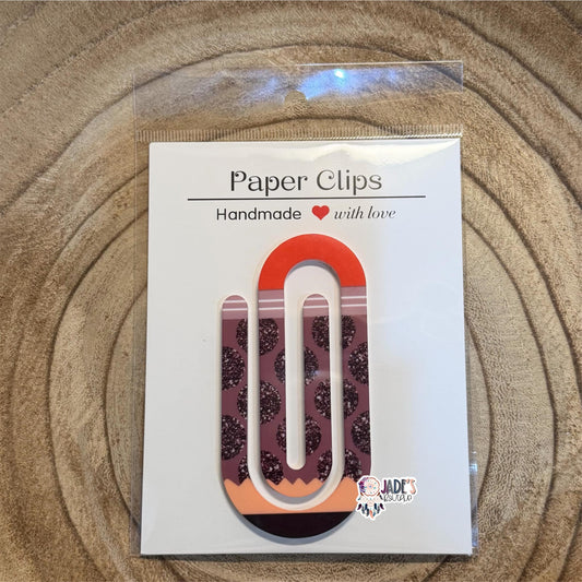 Purple Dots Pencil Jumbo Paper Clip