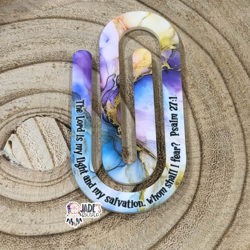 The Lord is my light and my salvation, whom shall I fear Psalm 27:1 Jumbo Paper Clip