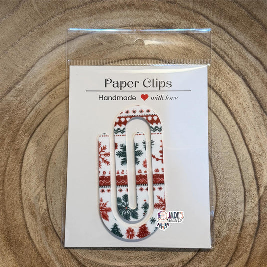 Winter Isle Jumbo Paper Clip - White