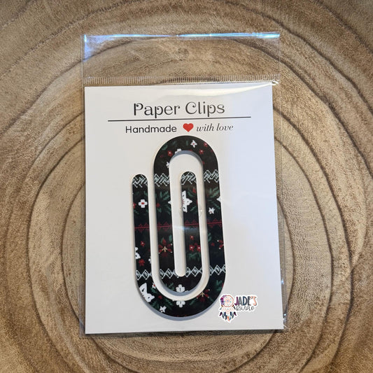 Winter Isle Jumbo Paper Clip - Black