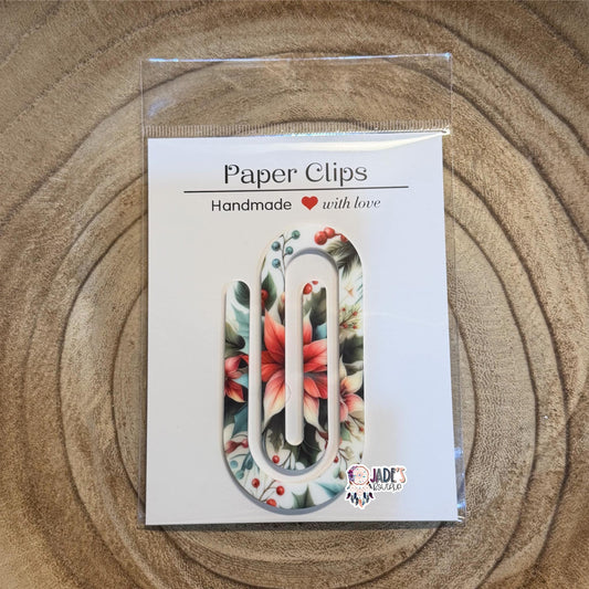Poinsettia Jumbo Paper Clip