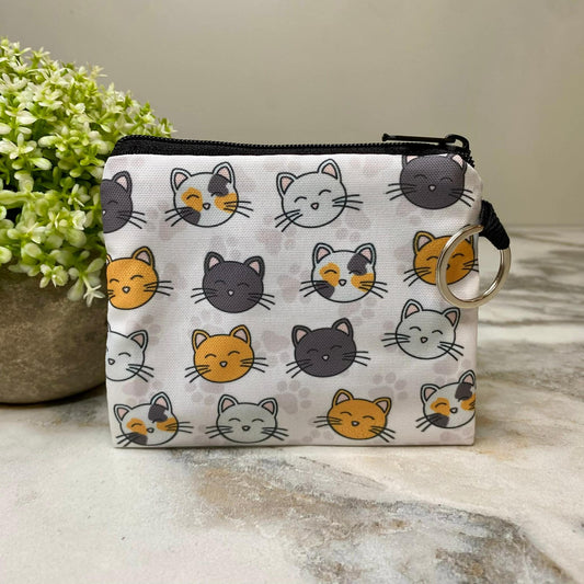 Multi Cat Paw Coin Pouch - White