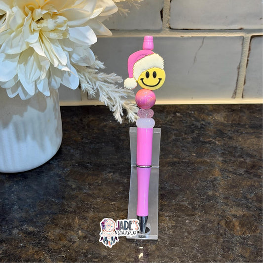 Smiley Pink Santa Pen