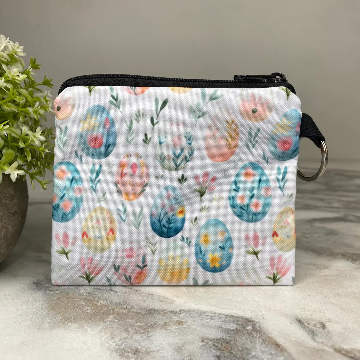Easter Egg Floral Coin Pouch