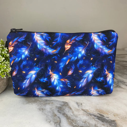 Feather Blue Galaxy Pouch