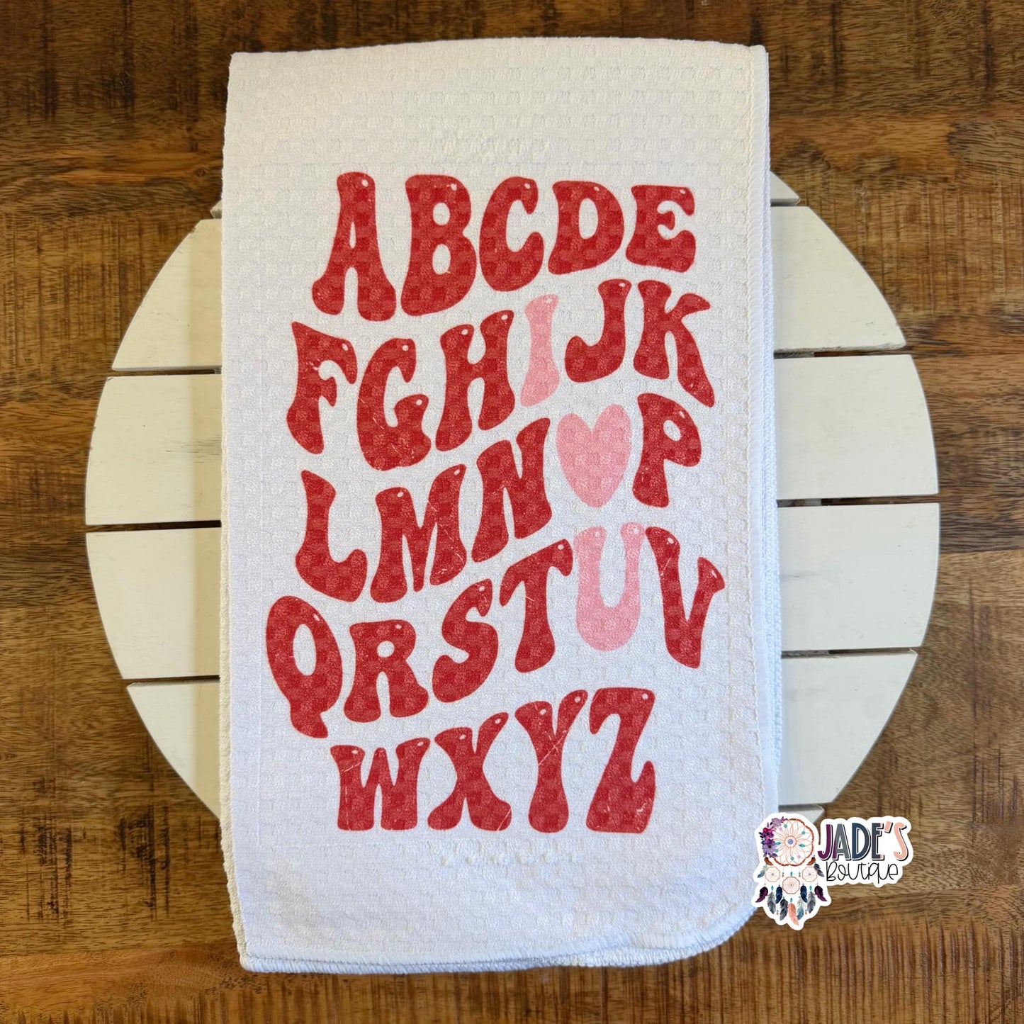 I Love You ABC Tea Towel