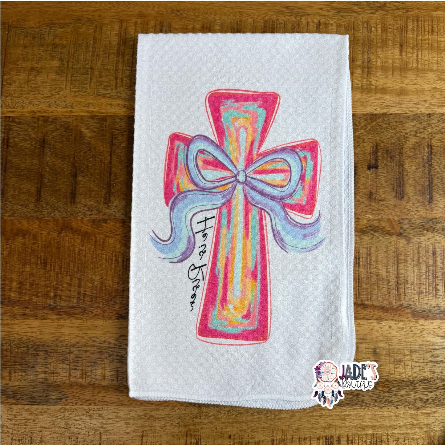 He is Risen Watercolor Tea Towel