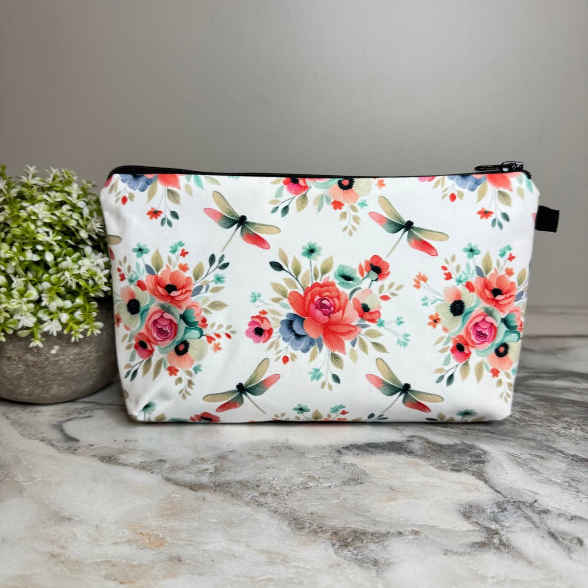 Floral Dragonfly Pouch