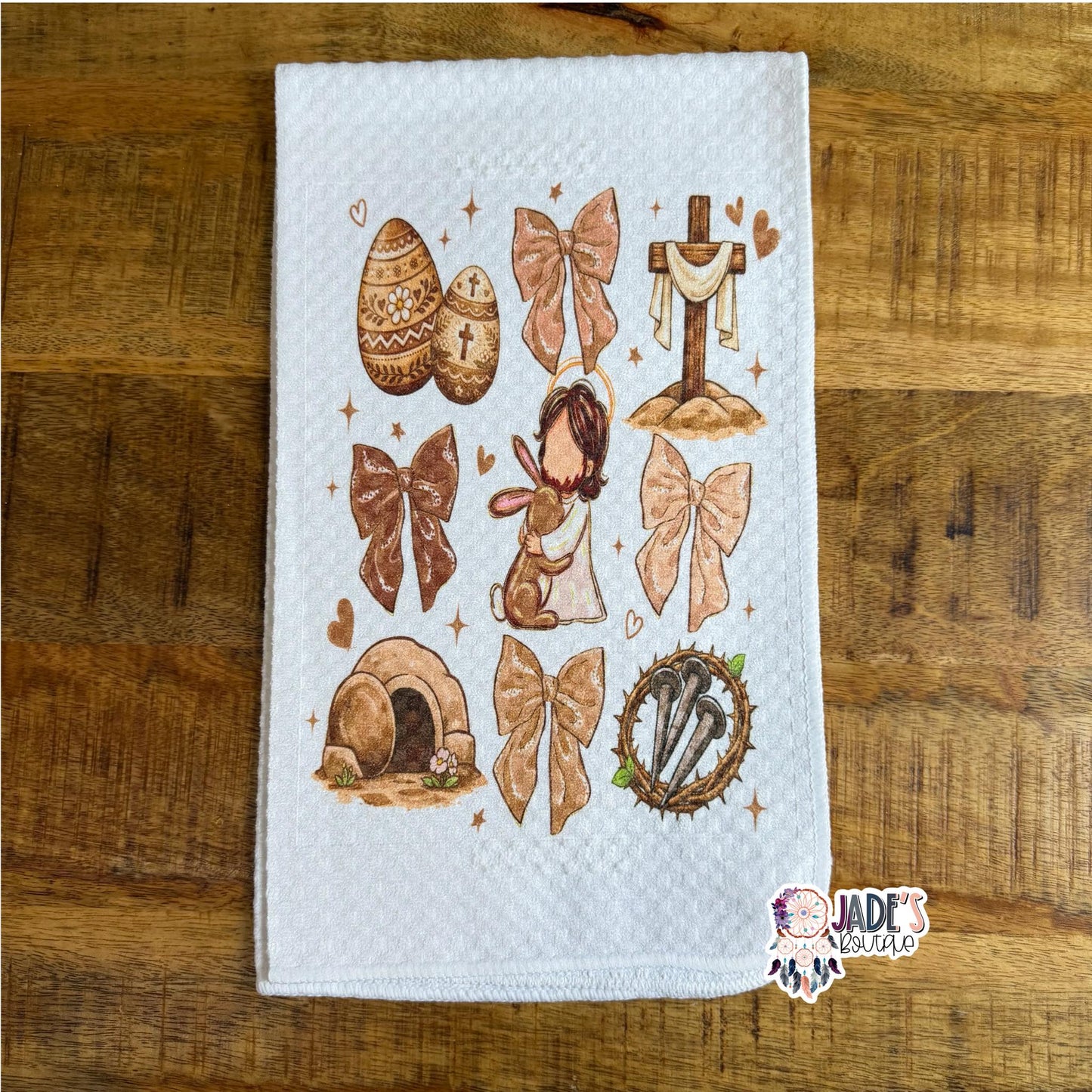 Bow He Is Risen Tea Towel