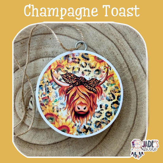 Highland Cow Sunflower/Leopard - Champagne Toast