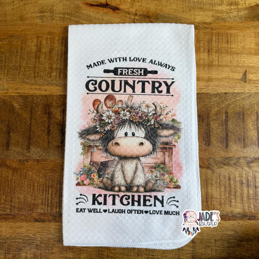 Made With Love Always Fresh Country Kitchen Eat Well Laugh Often Love Much Tea Towel