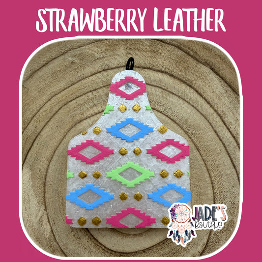 Aztec Cow Tag - Scent Strawberry Leather