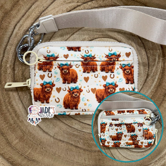 Highland Cow Wristlet Wallet