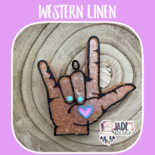 ASL I Love You Pink Heart - Scent Western Linen