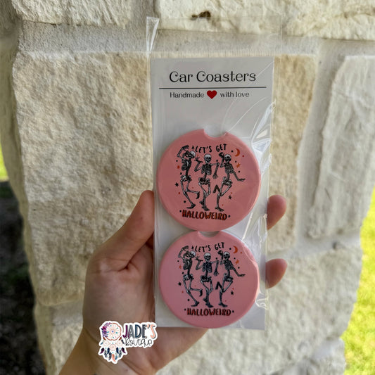 Ceramic Car Coasters - Let's Get Halloweird