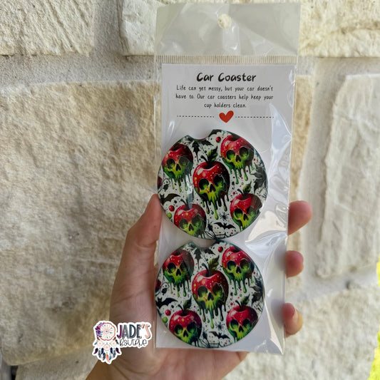 Ceramic Car Coasters - Poisoned Apple