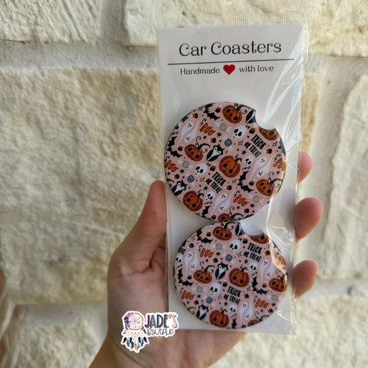 Ceramic Car Coasters - Trick or Treat