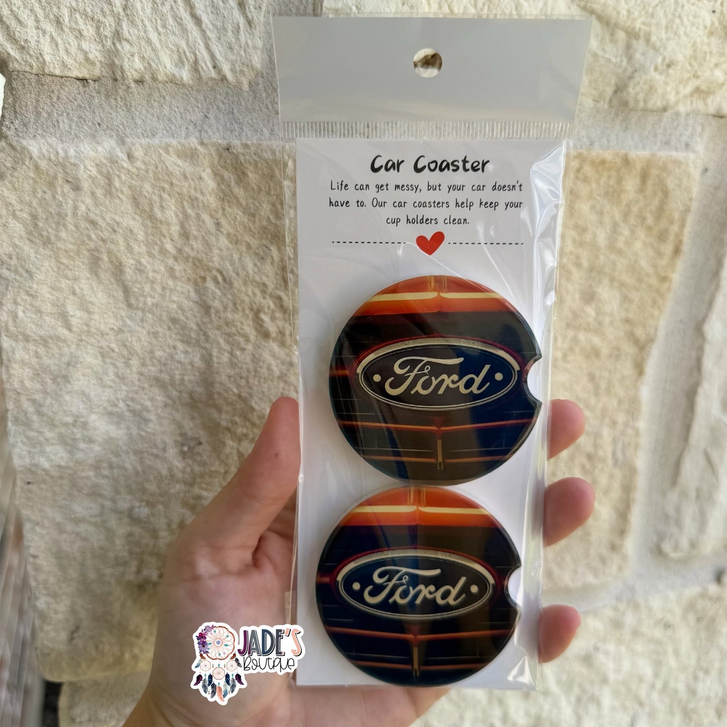 Ceramic Car Coasters - Ford Grill