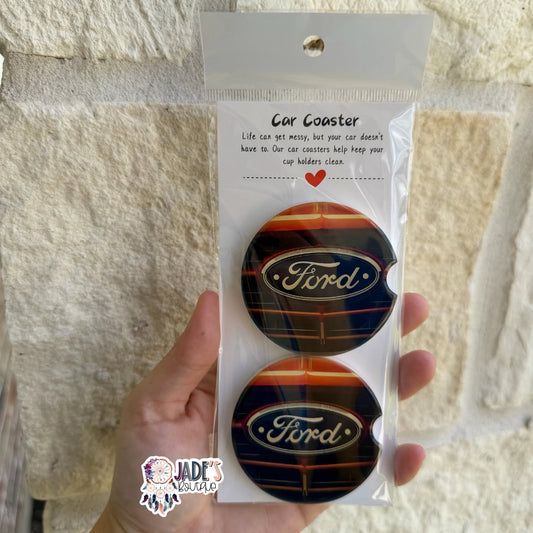 Ceramic Car Coasters - Ford Grill