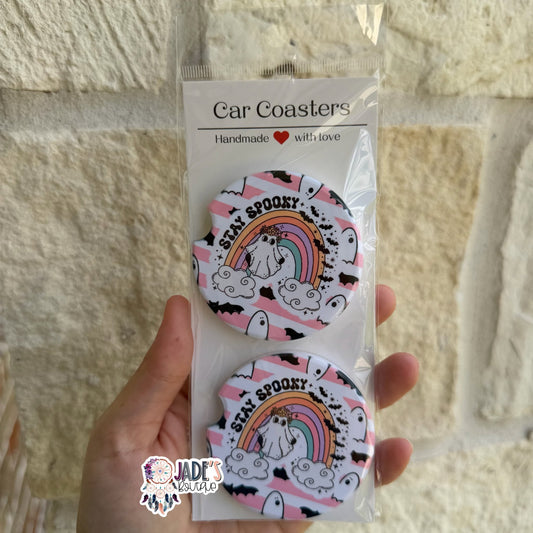 Ceramic Car Coasters - Stay Spooky