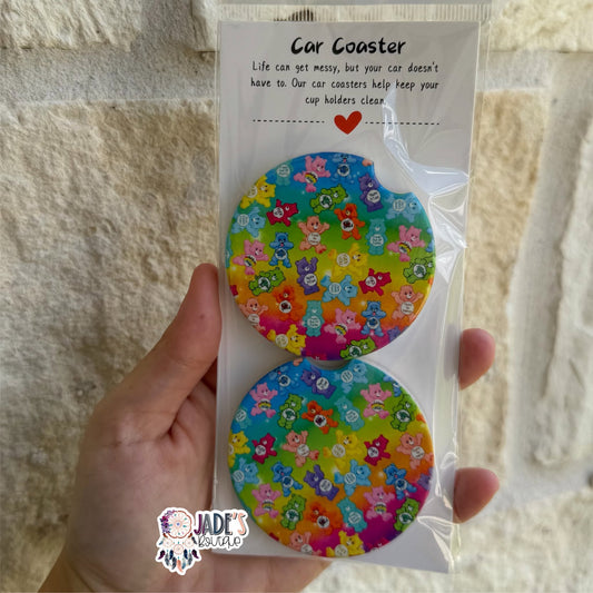 Ceramic Car Coasters - Naughty Care Bears