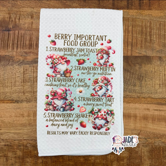 Gnome Berry Important Food Group Tea Towel