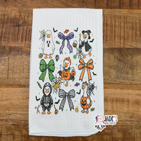 Goose Bows Trick Or Treat Tea Towel