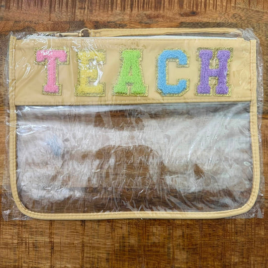 Teach Butter Yellow Clear XL Pouch
