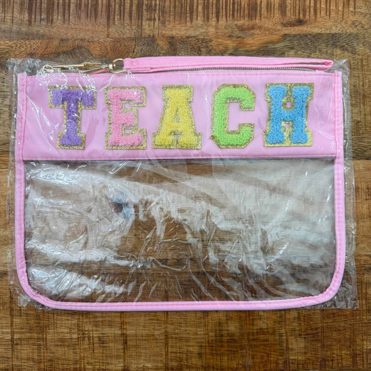 Teach Baby Pink Clear XL Pouch