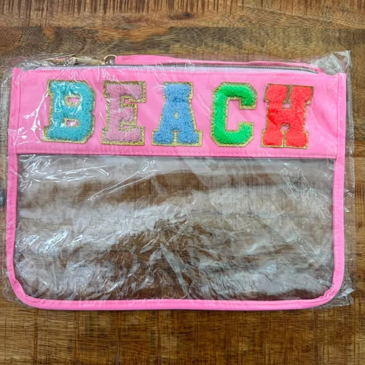Beach Pink Clear XL Pouch