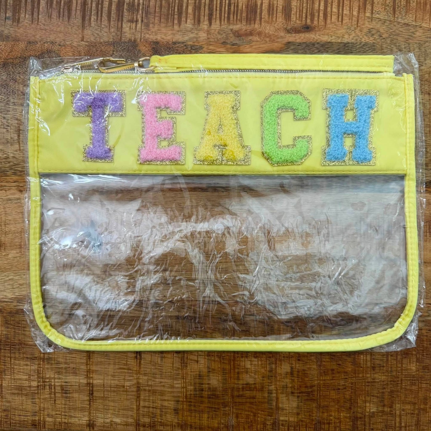 Teach Sunshine Yellow Clear XL Pouch